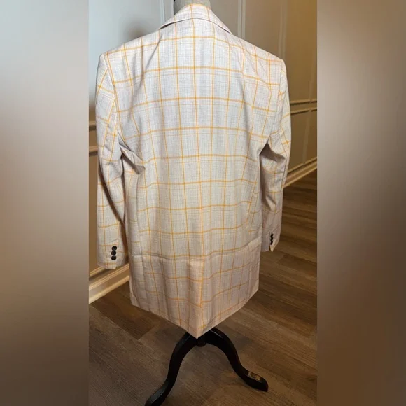 NWT ASOS DESIGN Dad Suit Blazer in Orange Check – UK 8 / US 4 - Picture 9 of 11